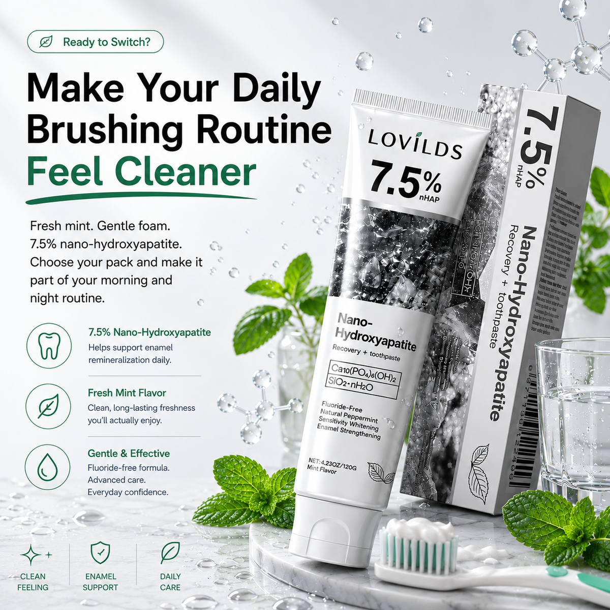 Daily Mineral Toothpaste with 7.5% nHAP