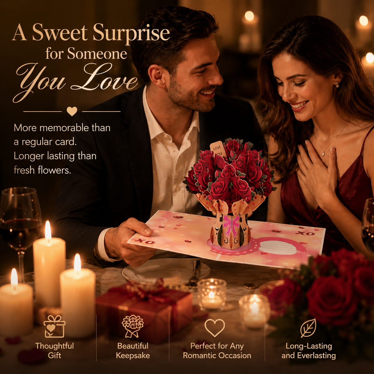 3D Pop-Up Flower Bouquet Greeting Card
