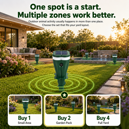 Solar Ultrasonic Outdoor Animal Repellent