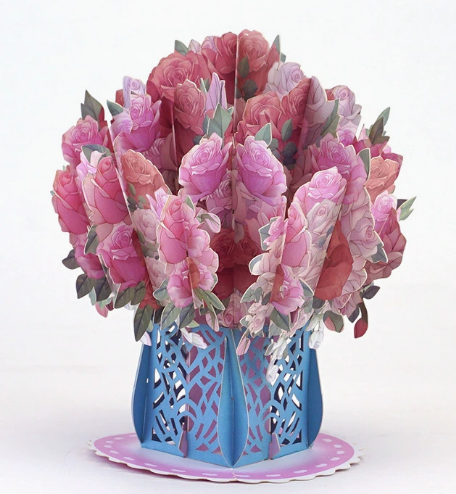 3D Pop-Up Flower Bouquet Greeting Card