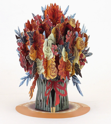 3D Pop-Up Flower Bouquet Greeting Card