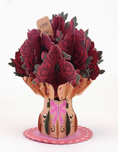 3D Pop-Up Flower Bouquet Greeting Card