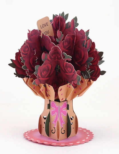 3D Pop-Up Flower Bouquet Greeting Card