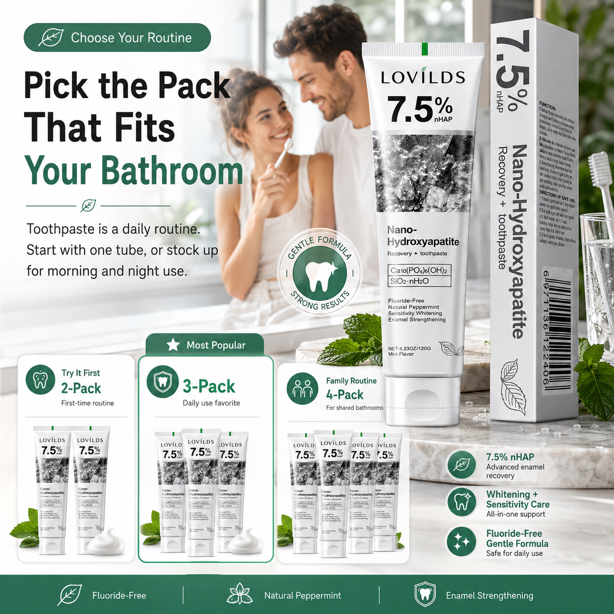 Daily Mineral Toothpaste with 7.5% nHAP