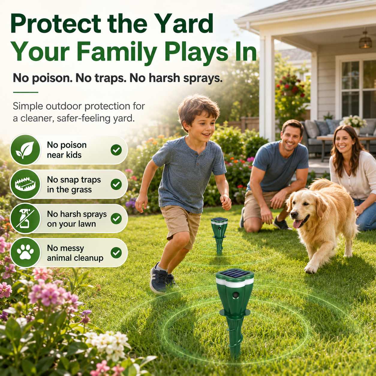 Solar Ultrasonic Outdoor Animal Repellent