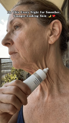 Roller cream applied to neck