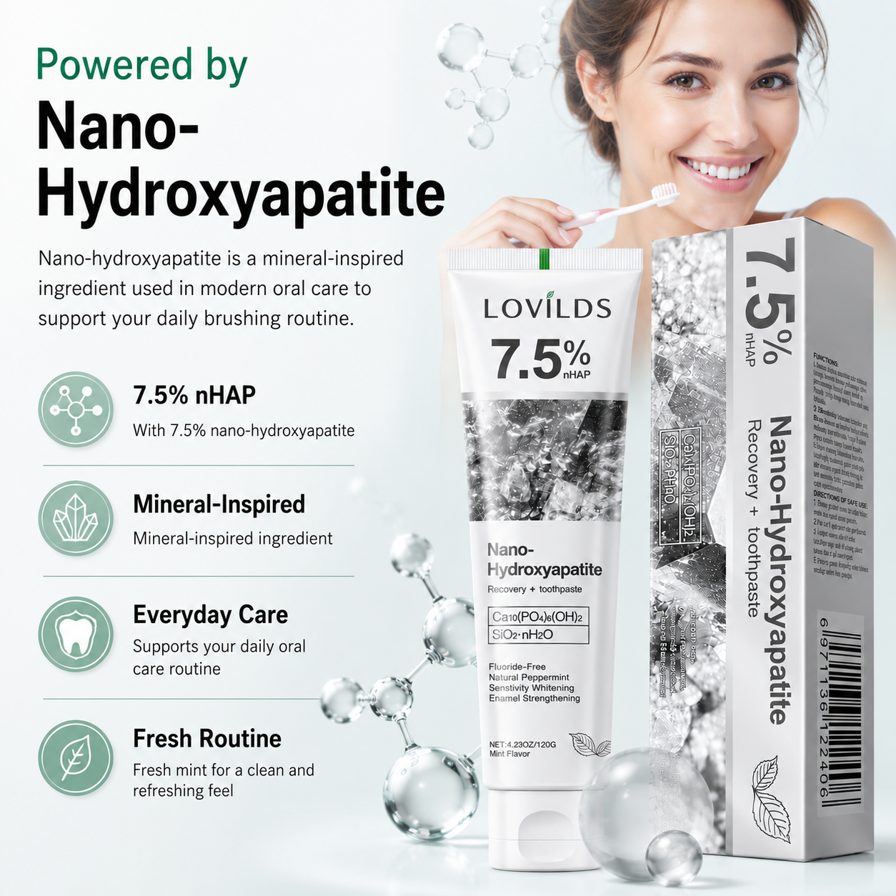 Daily Mineral Toothpaste with 7.5% nHAP