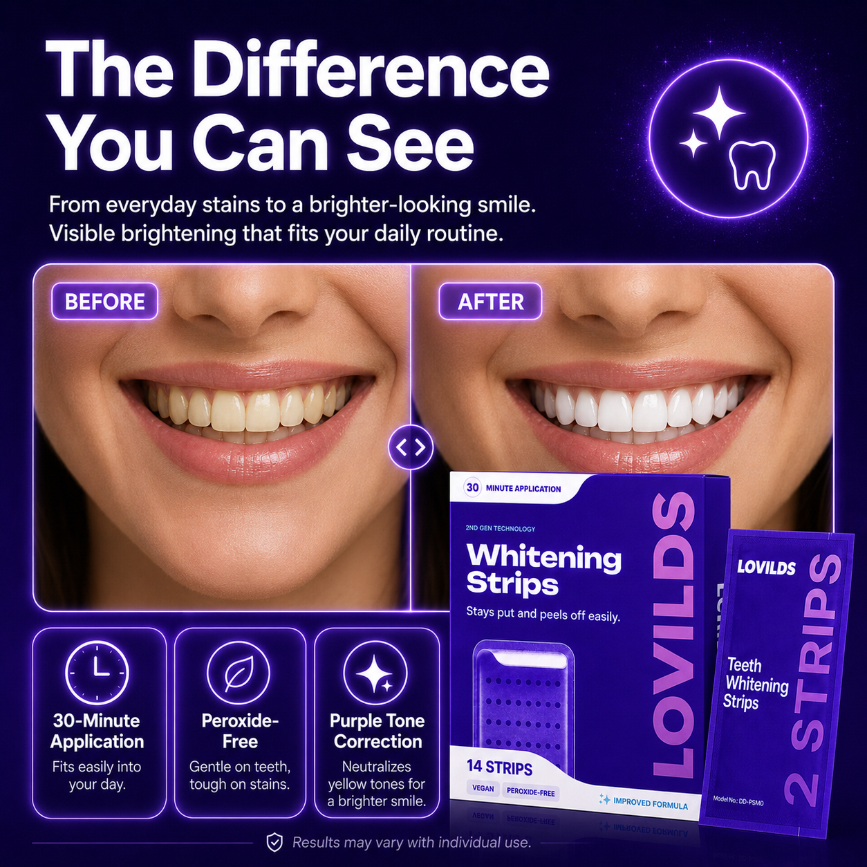 BrightSmile Purple Whitening Strips