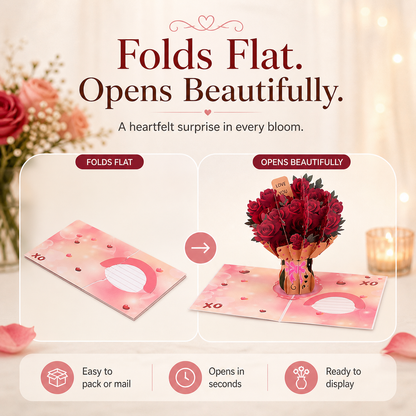 3D Pop-Up Flower Bouquet Greeting Card