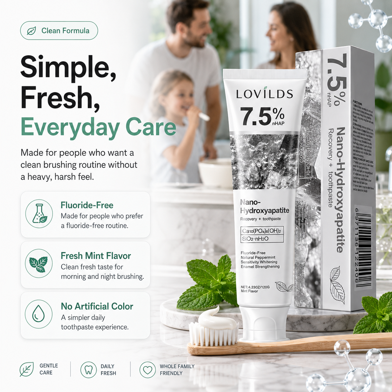 Daily Mineral Toothpaste with 7.5% nHAP
