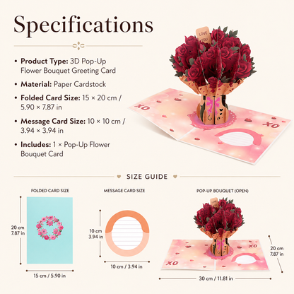 3D Pop-Up Flower Bouquet Greeting Card
