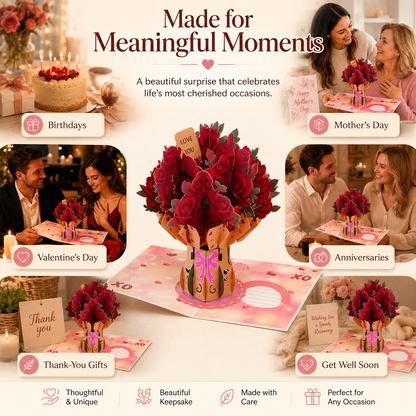 3D Pop-Up Flower Bouquet Greeting Card